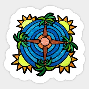 Tropical Island Themed Mandala Sticker